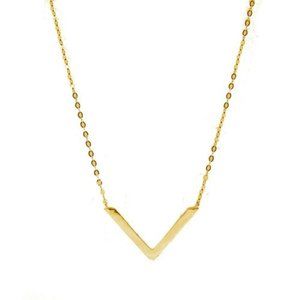 NWT V Necklace // 10k Italian Solid Gold